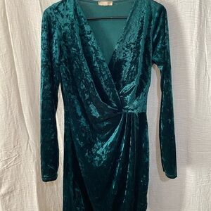 A'gaci emerald green Asymmetrical Wrap Bodycon Dress